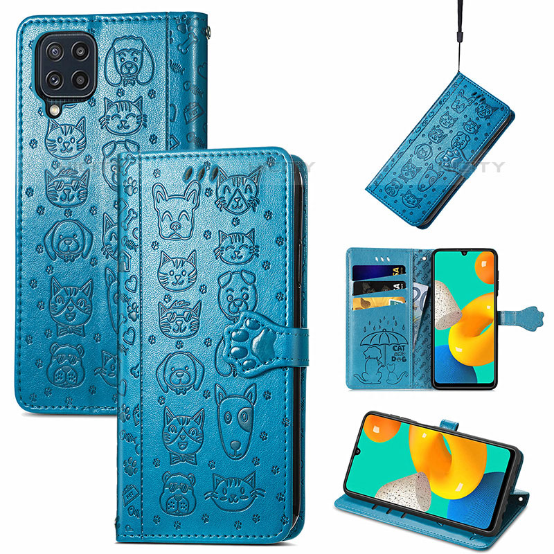 Handytasche Stand Schutzhülle Flip Leder Hülle Modisch Muster S03D für Samsung Galaxy M32 4G groß