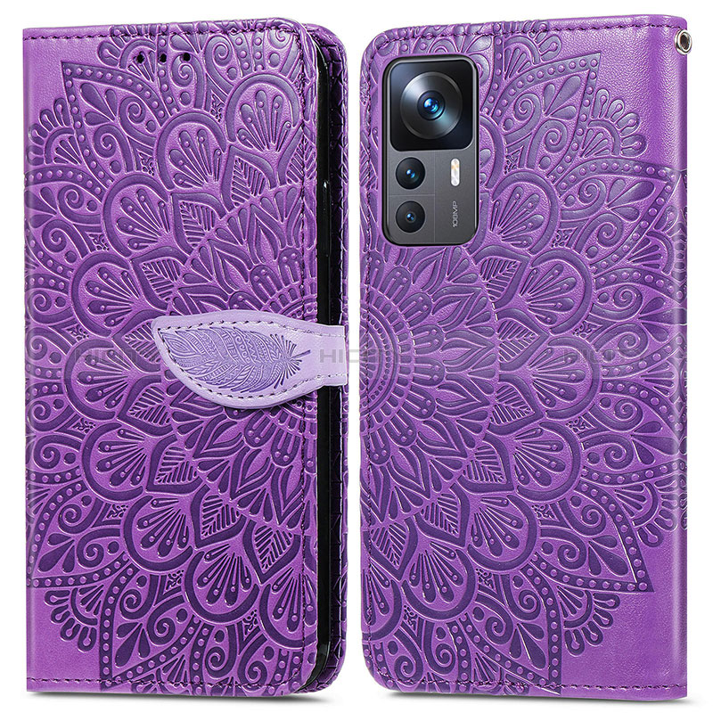 Handytasche Stand Schutzhülle Flip Leder Hülle Modisch Muster S04D für Xiaomi Mi 12T Pro 5G Violett