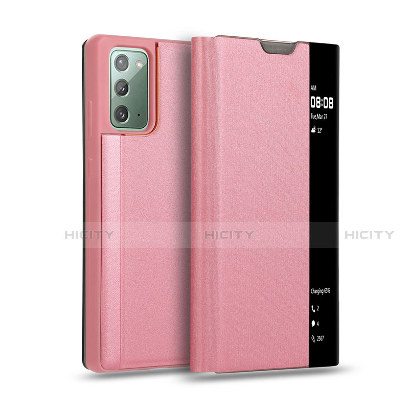 Handytasche Stand Schutzhülle Flip Leder Hülle N01 für Samsung Galaxy Note 20 5G Rosegold Plus