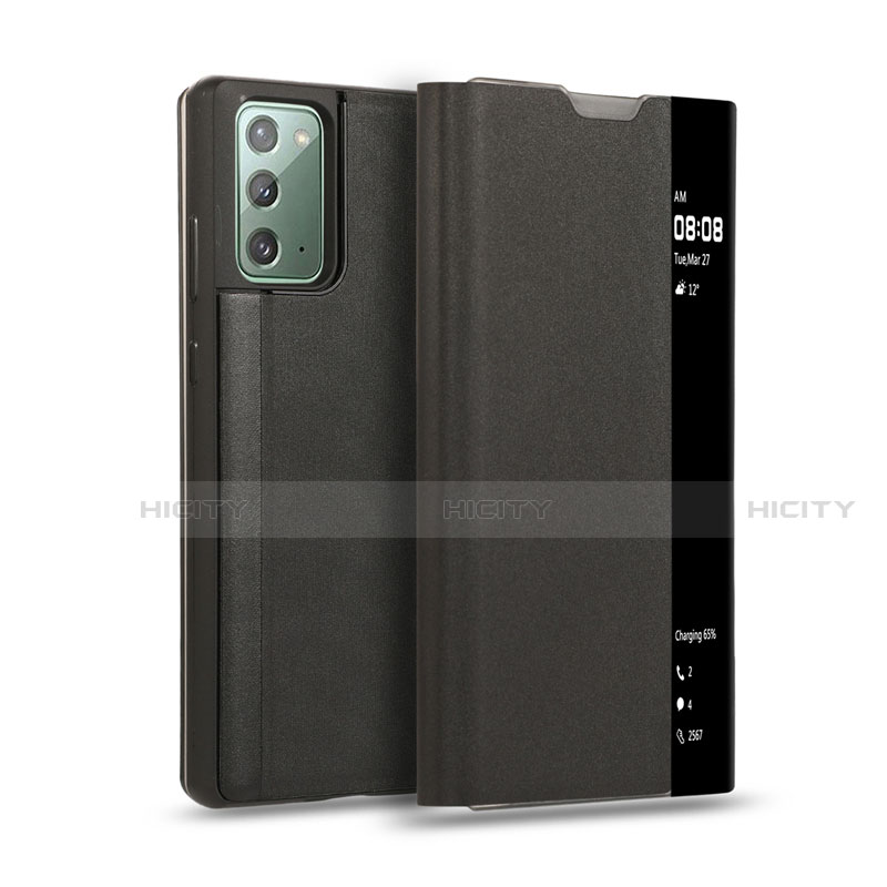 Handytasche Stand Schutzhülle Flip Leder Hülle N01 für Samsung Galaxy Note 20 5G Schwarz Plus