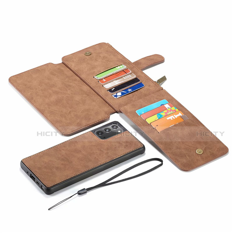 Handytasche Stand Schutzhülle Flip Leder Hülle N03 für Samsung Galaxy Note 20 5G Braun Plus