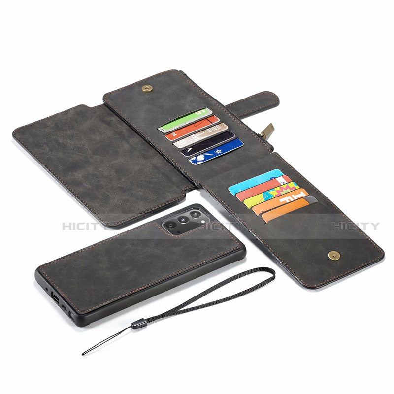 Handytasche Stand Schutzhülle Flip Leder Hülle N03 für Samsung Galaxy Note 20 5G Schwarz Plus