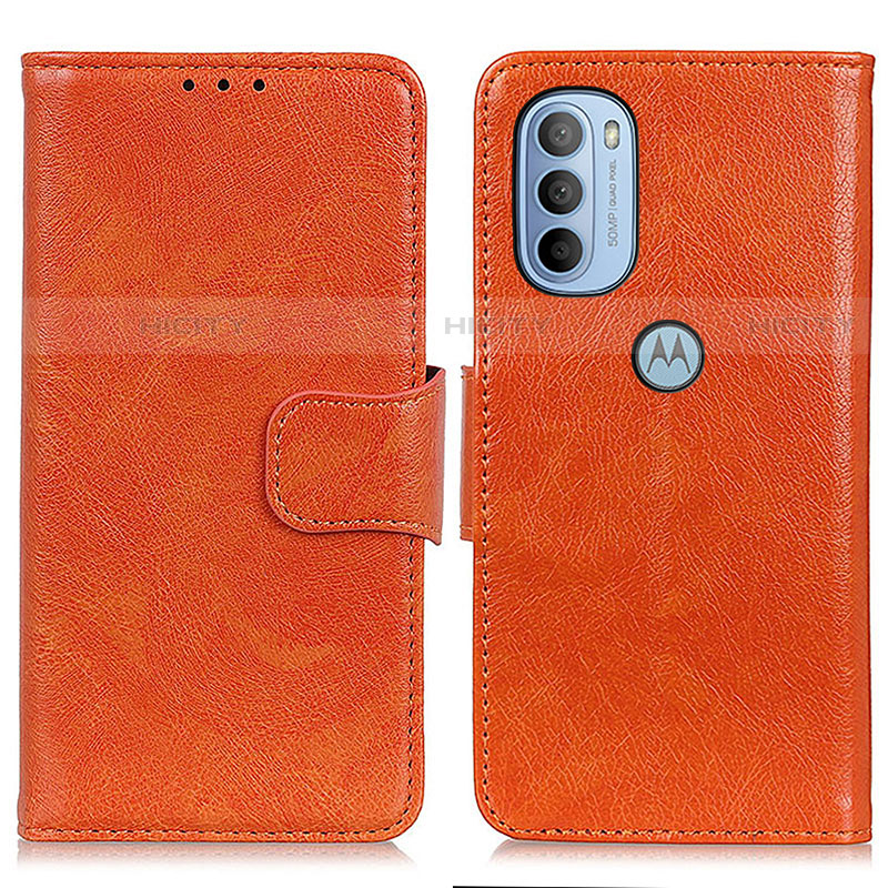 Handytasche Stand Schutzhülle Flip Leder Hülle N05P für Motorola Moto G41 Orange
