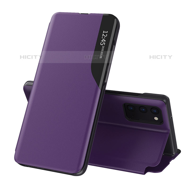 Handytasche Stand Schutzhülle Flip Leder Hülle QH1 für Samsung Galaxy Quantum2 5G Violett