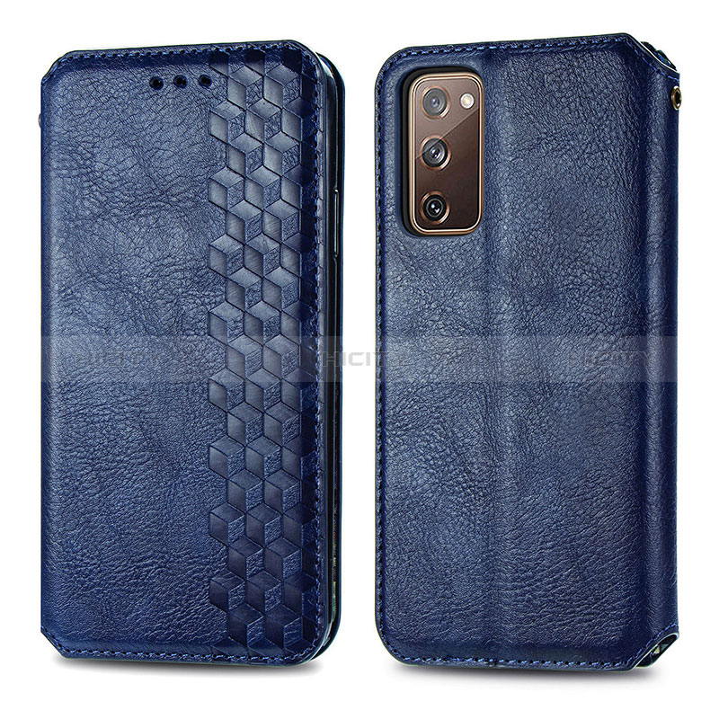 Handytasche Stand Schutzhülle Flip Leder Hülle S01D für Samsung Galaxy S20 FE (2022) 5G Blau