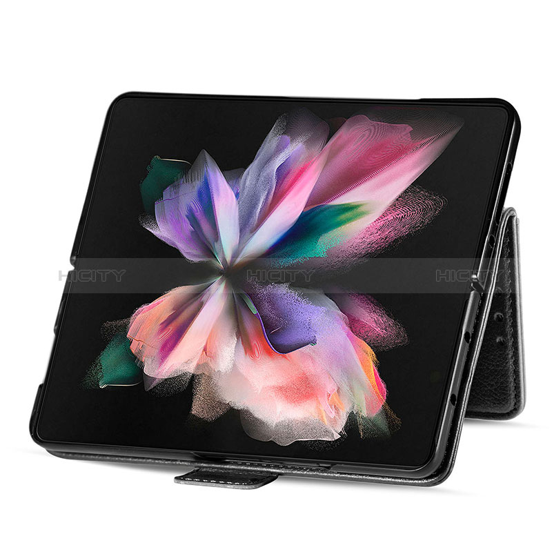Handytasche Stand Schutzhülle Flip Leder Hülle S01D für Samsung Galaxy Z Fold3 5G groß