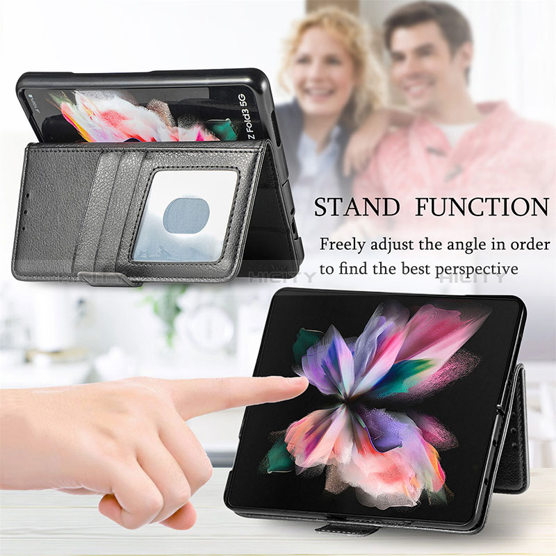 Handytasche Stand Schutzhülle Flip Leder Hülle S01D für Samsung Galaxy Z Fold3 5G groß