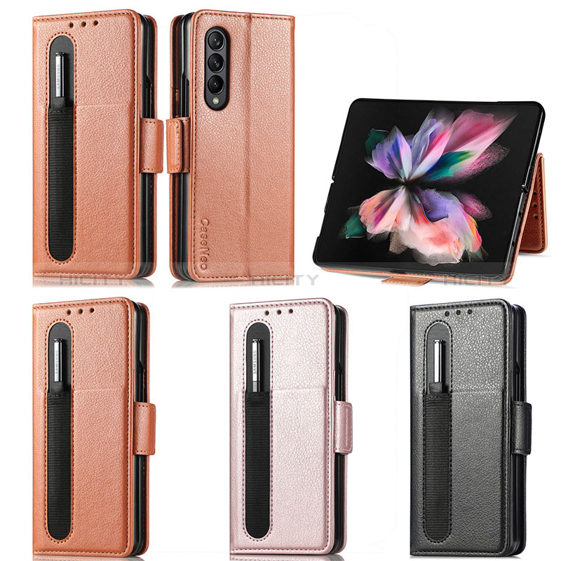 Handytasche Stand Schutzhülle Flip Leder Hülle S01D für Samsung Galaxy Z Fold3 5G groß