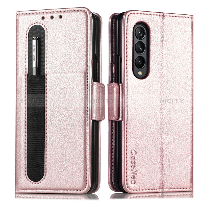 Handytasche Stand Schutzhülle Flip Leder Hülle S01D für Samsung Galaxy Z Fold3 5G groß