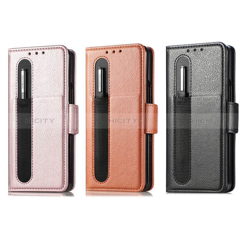 Handytasche Stand Schutzhülle Flip Leder Hülle S01D für Samsung Galaxy Z Fold3 5G groß