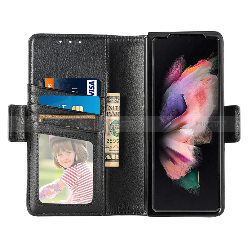 Handytasche Stand Schutzhülle Flip Leder Hülle S01D für Samsung Galaxy Z Fold3 5G groß
