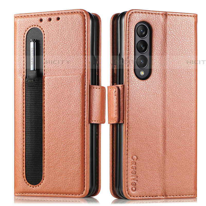 Handytasche Stand Schutzhülle Flip Leder Hülle S01D für Samsung Galaxy Z Fold4 5G groß