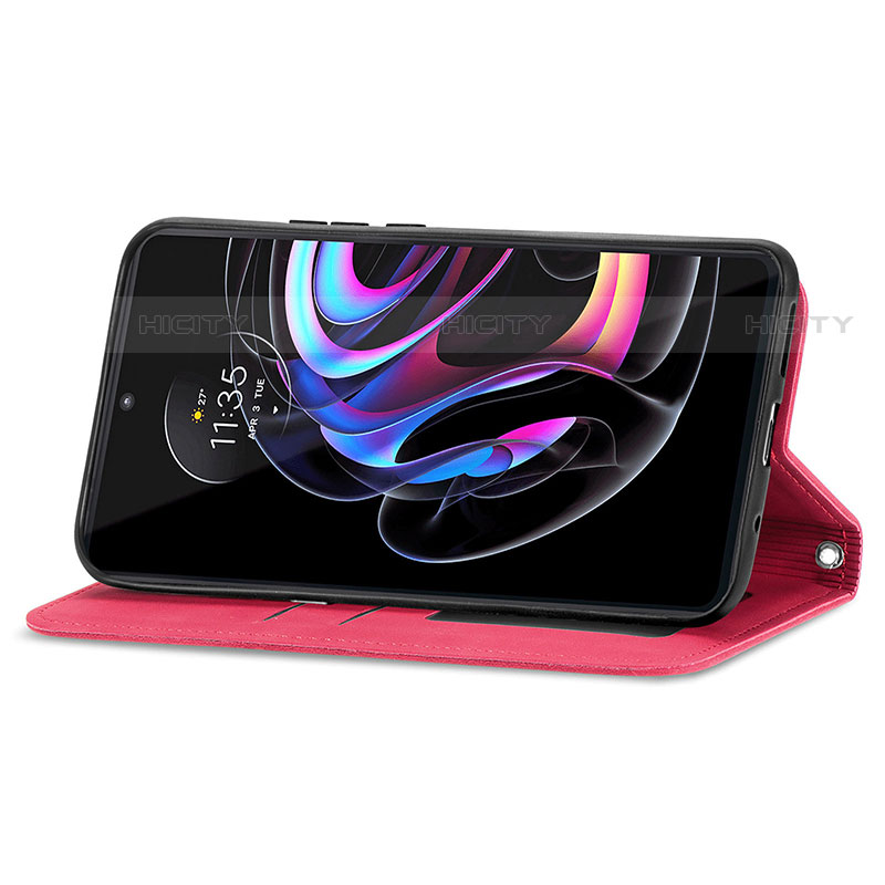 Handytasche Stand Schutzhülle Flip Leder Hülle S04D für Motorola Moto Edge 20 Pro 5G groß