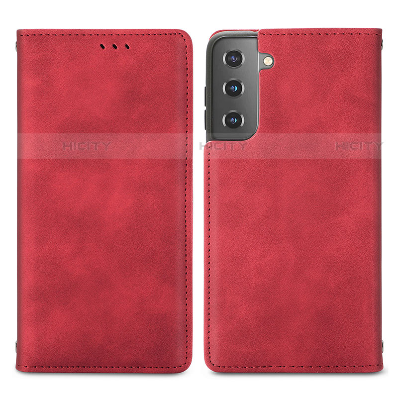 Handytasche Stand Schutzhülle Flip Leder Hülle S04D für Samsung Galaxy S21 5G Rot Plus