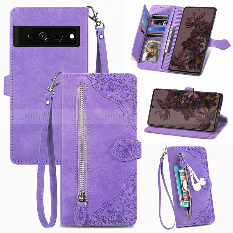 Handytasche Stand Schutzhülle Flip Leder Hülle S06D für Google Pixel 7 5G groß