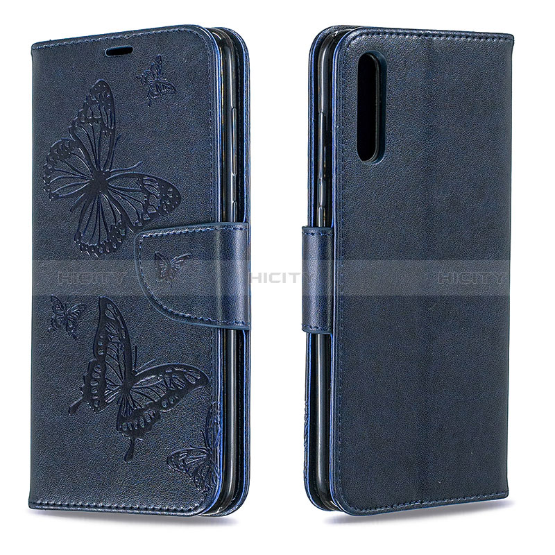 Handytasche Stand Schutzhülle Flip Leder Hülle Schmetterling B01F für Samsung Galaxy A70 groß