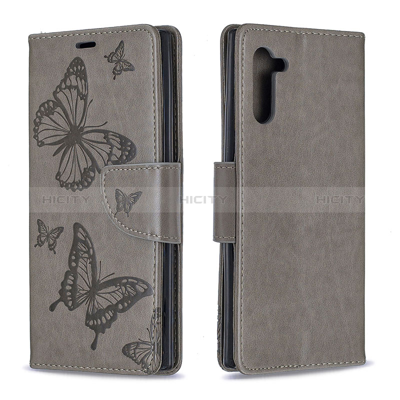 Handytasche Stand Schutzhülle Flip Leder Hülle Schmetterling B01F für Samsung Galaxy Note 10 5G