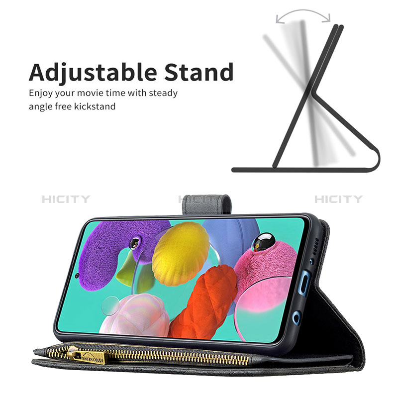 Handytasche Stand Schutzhülle Flip Leder Hülle Schmetterling B03F für Samsung Galaxy A51 5G