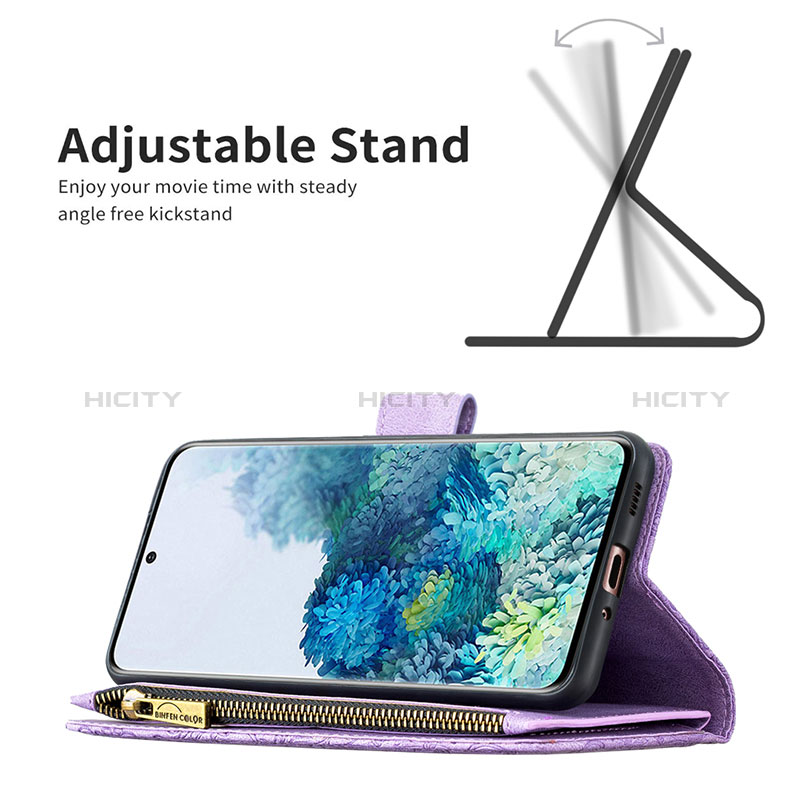 Handytasche Stand Schutzhülle Flip Leder Hülle Schmetterling B03F für Samsung Galaxy S20 5G groß
