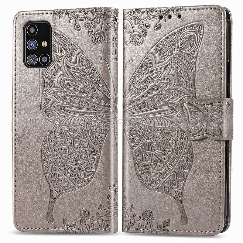 Handytasche Stand Schutzhülle Flip Leder Hülle Schmetterling für Samsung Galaxy M31s groß