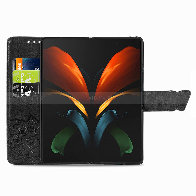 Handytasche Stand Schutzhülle Flip Leder Hülle Schmetterling für Samsung Galaxy Z Fold3 5G
