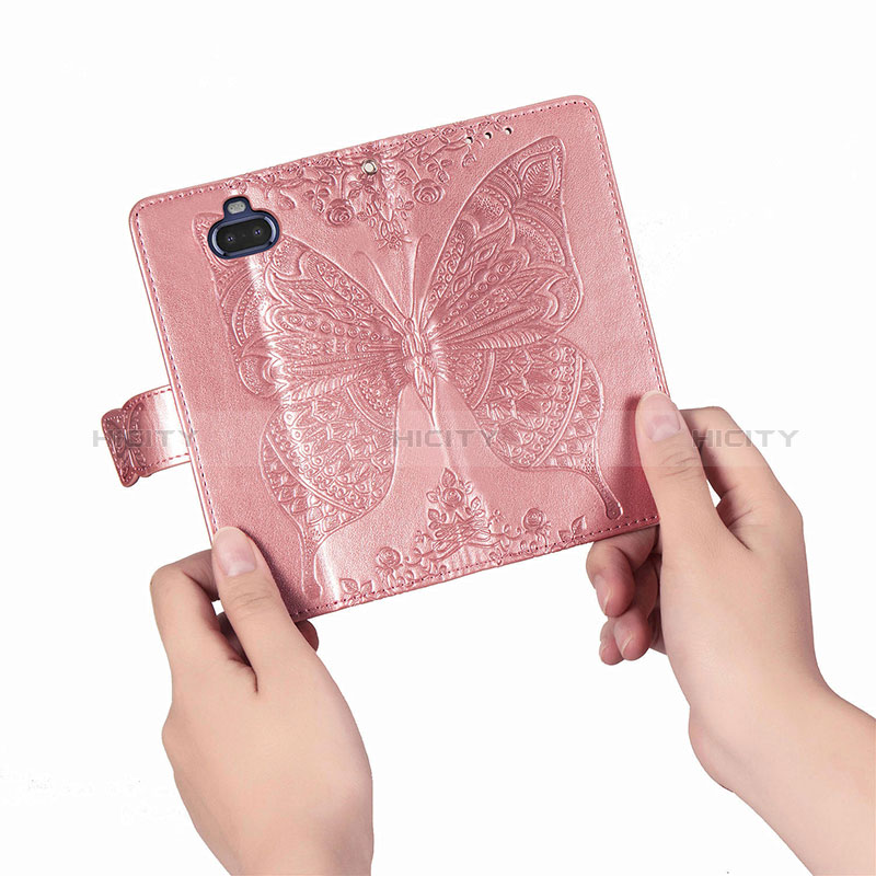 Handytasche Stand Schutzhülle Flip Leder Hülle Schmetterling für Sony Xperia 8 Lite