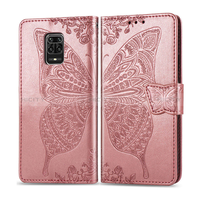 Handytasche Stand Schutzhülle Flip Leder Hülle Schmetterling für Xiaomi Redmi Note 9 Pro