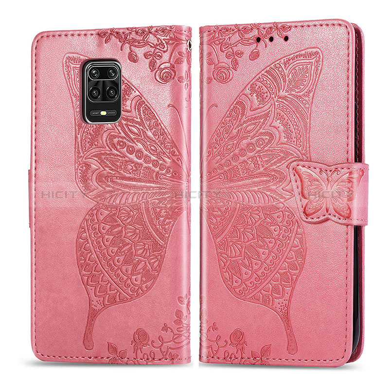 Handytasche Stand Schutzhülle Flip Leder Hülle Schmetterling für Xiaomi Redmi Note 9 Pro
