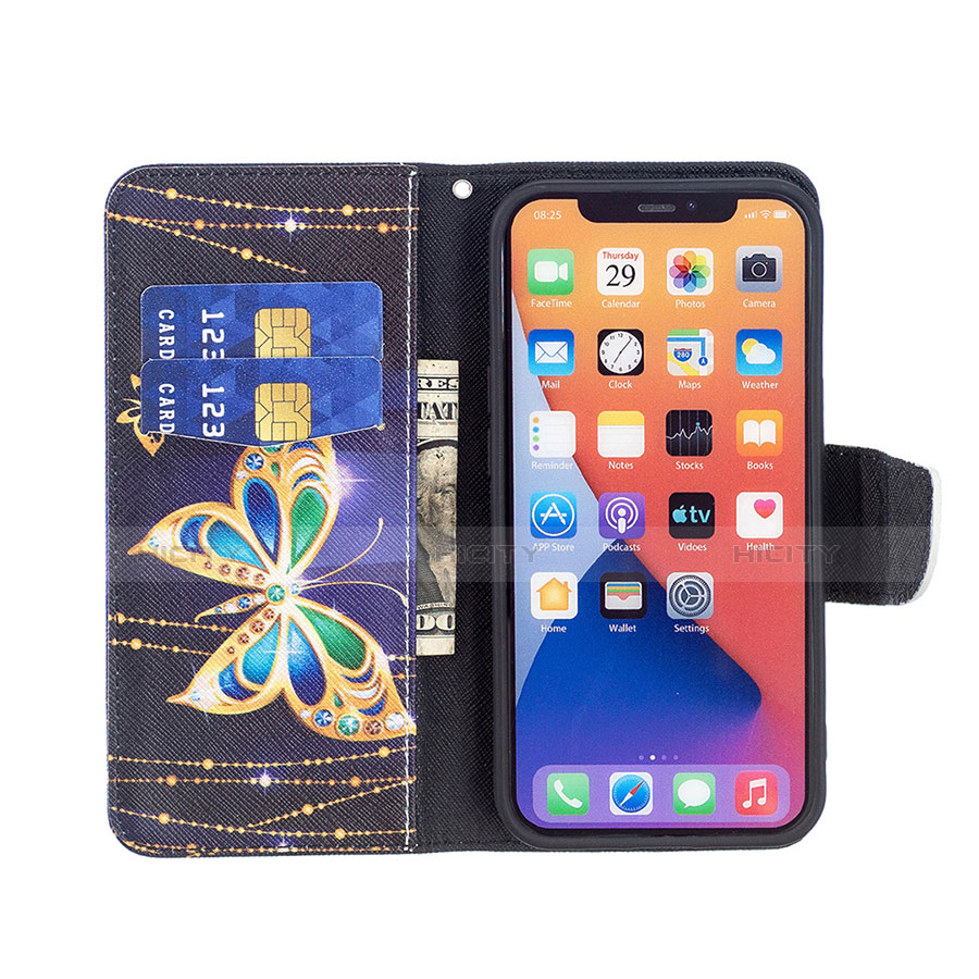 Handytasche Stand Schutzhülle Flip Leder Hülle Schmetterling L07 für Apple iPhone 14 Plusfarbig