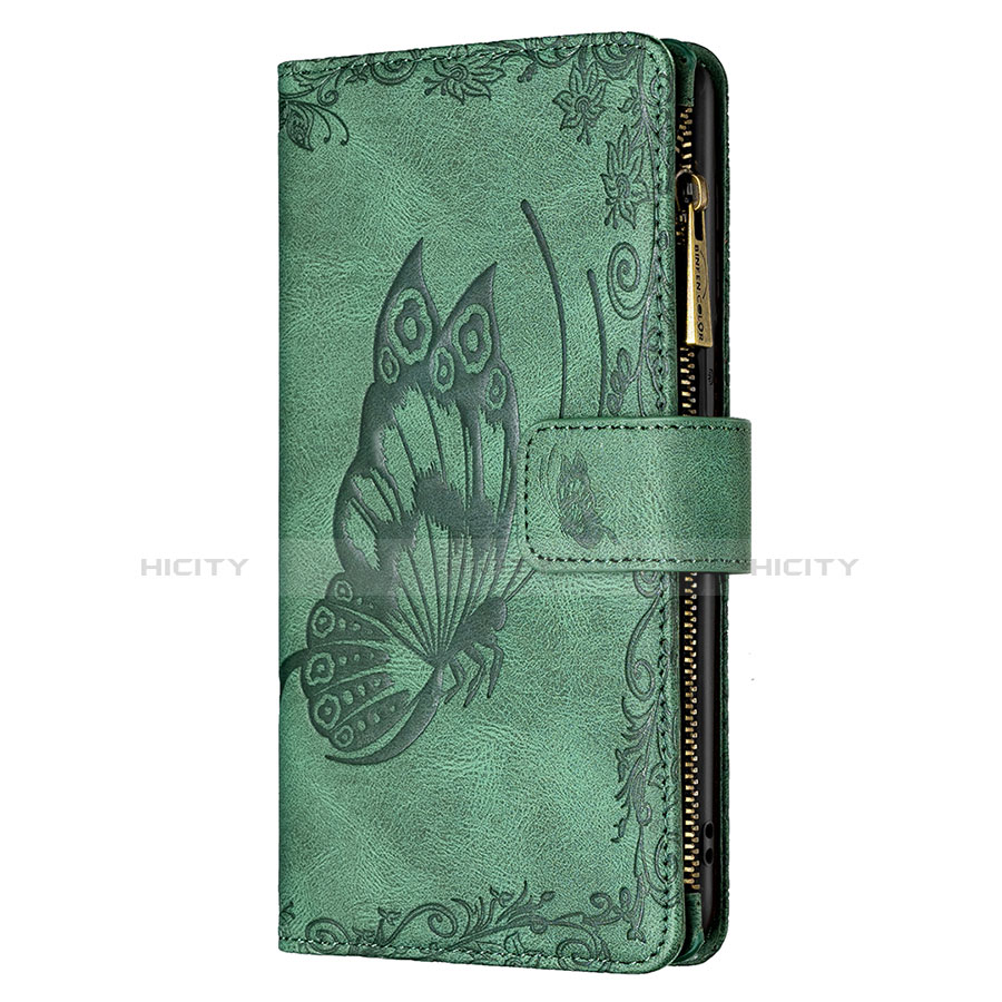 Handytasche Stand Schutzhülle Flip Leder Hülle Schmetterling L08 für Apple iPhone 14 Grün