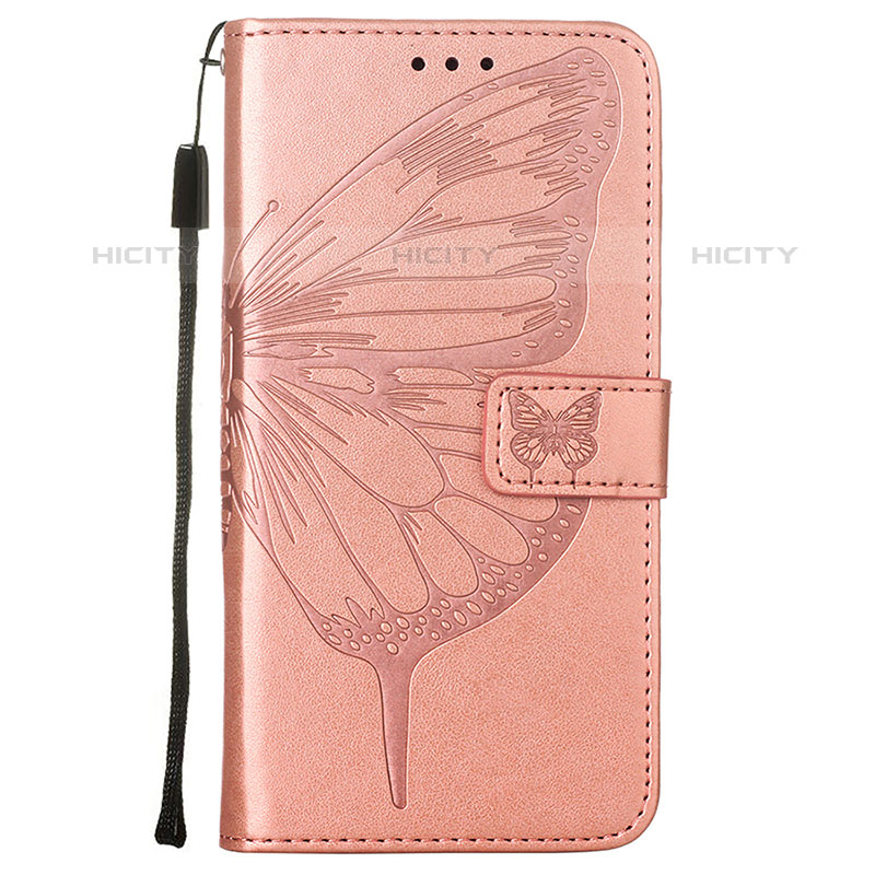 Handytasche Stand Schutzhülle Flip Leder Hülle Schmetterling L10 für Apple iPhone 15 Pro Max Rosegold