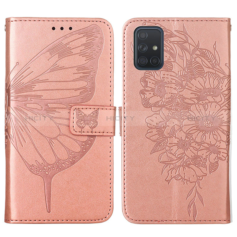 Handytasche Stand Schutzhülle Flip Leder Hülle Schmetterling Y01B für Samsung Galaxy A51 4G