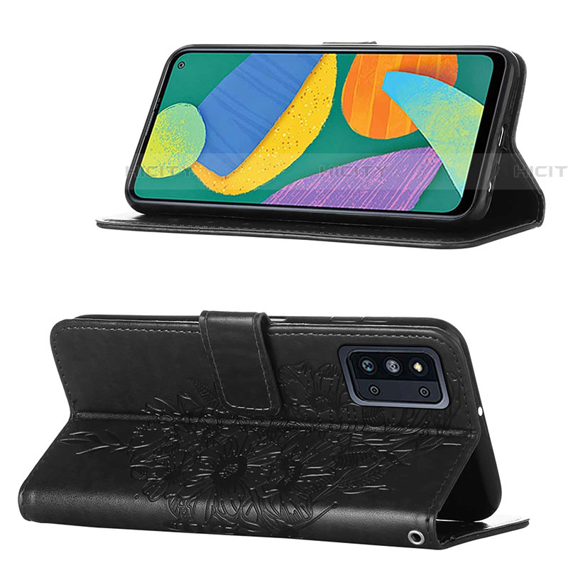 Handytasche Stand Schutzhülle Flip Leder Hülle Schmetterling Y01B für Samsung Galaxy F52 5G