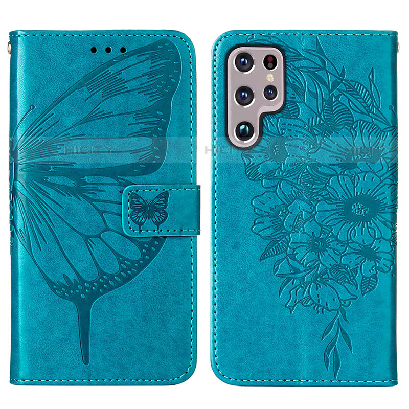Handytasche Stand Schutzhülle Flip Leder Hülle Schmetterling Y06B für Samsung Galaxy S21 Ultra 5G