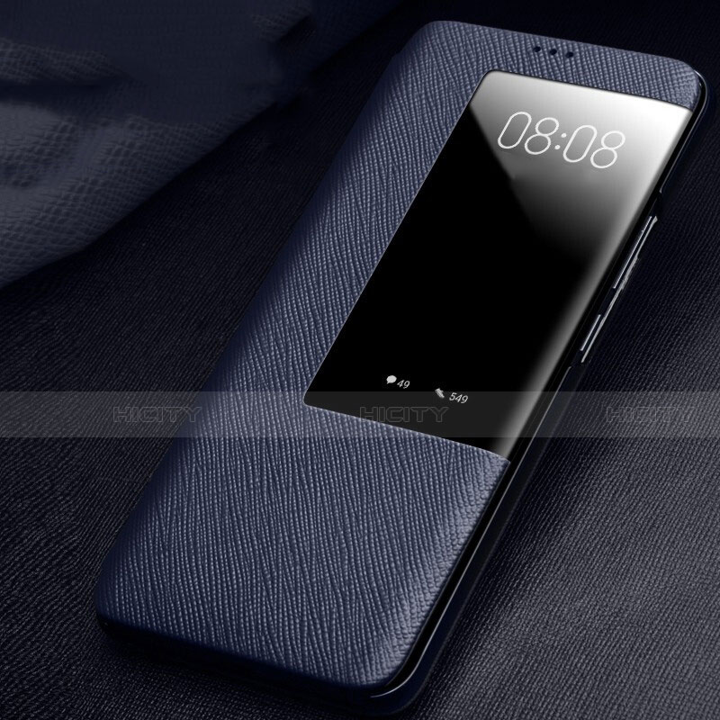 Handytasche Stand Schutzhülle Flip Leder Hülle T01 für Huawei Mate 20 X 5G Blau Plus