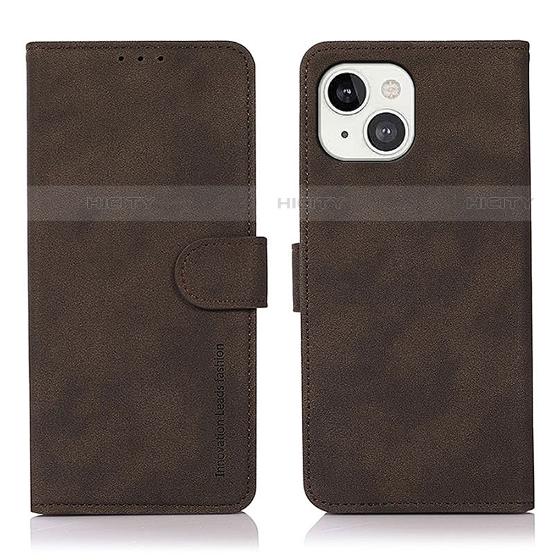 Handytasche Stand Schutzhülle Flip Leder Hülle T02 für Apple iPhone 14 Braun Plus
