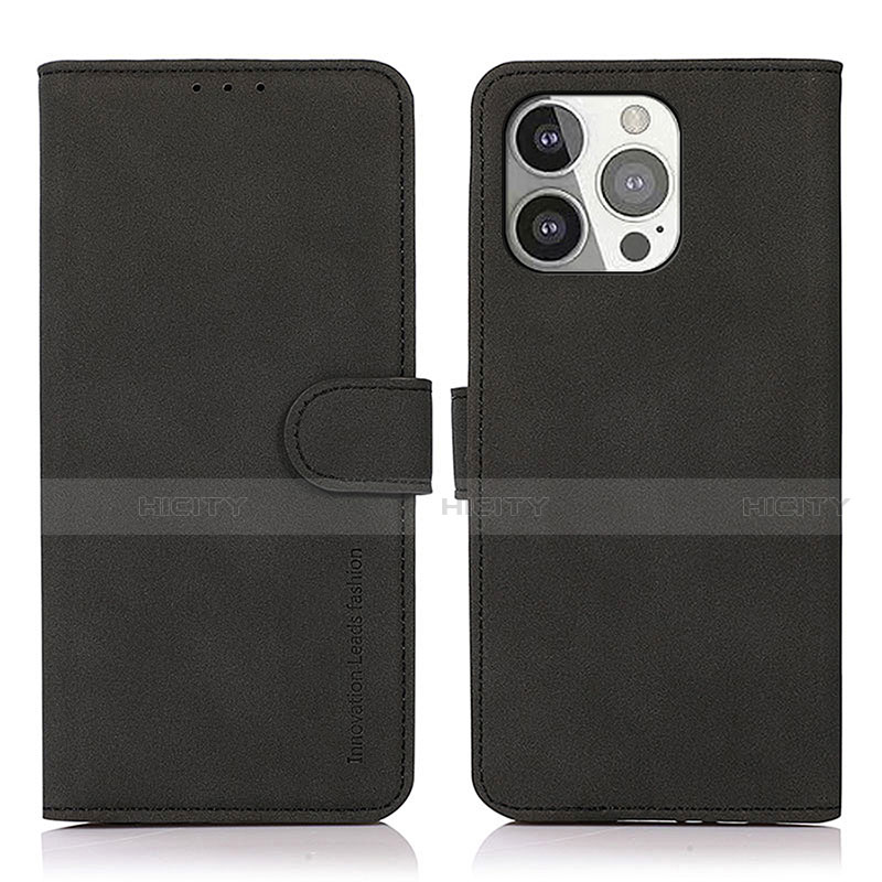 Handytasche Stand Schutzhülle Flip Leder Hülle T02 für Apple iPhone 15 Pro Schwarz Plus