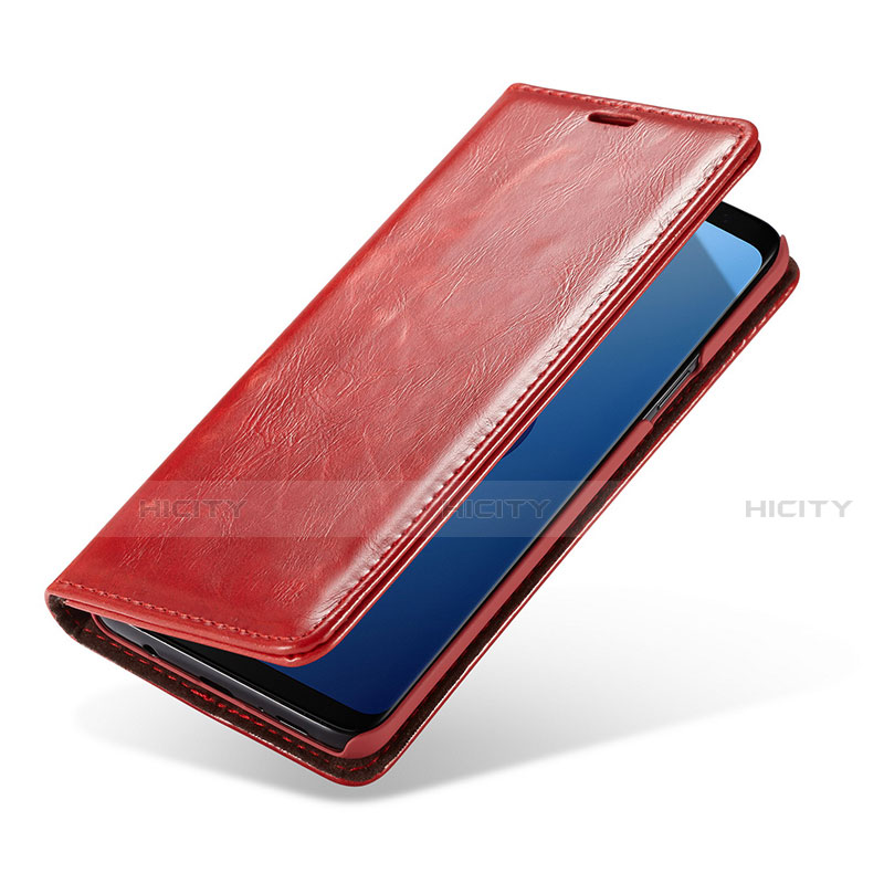 Handytasche Stand Schutzhülle Flip Leder Hülle T02 für Samsung Galaxy S9 Plus groß