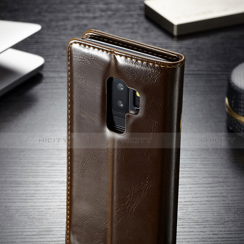 Handytasche Stand Schutzhülle Flip Leder Hülle T02 für Samsung Galaxy S9 Plus groß