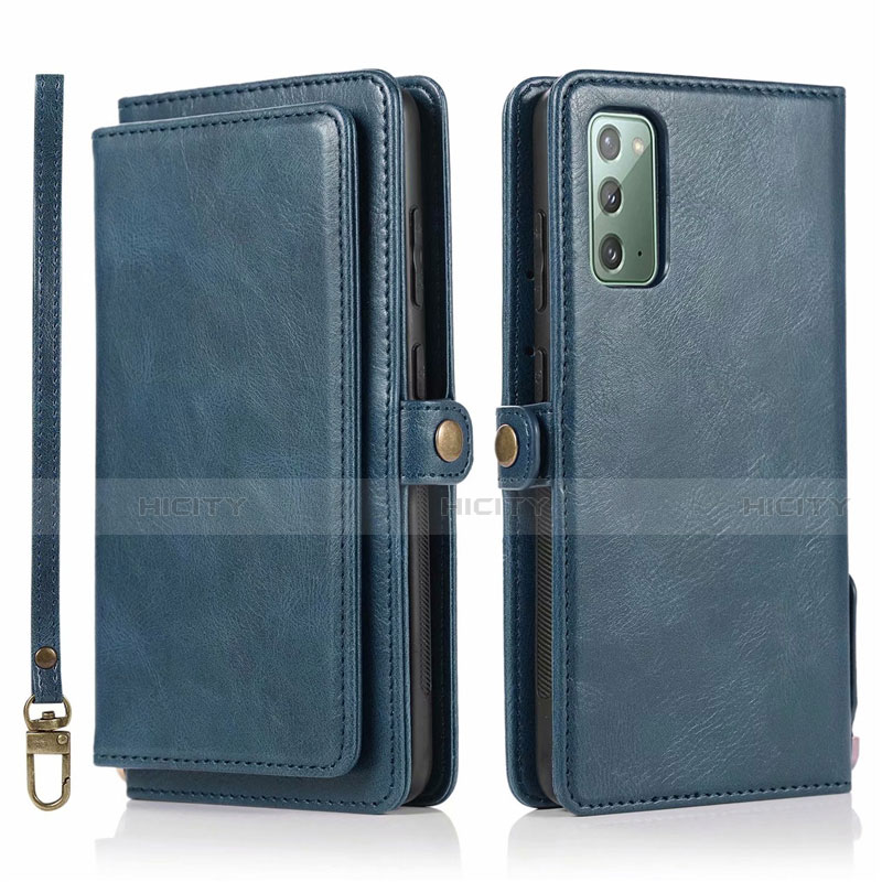 Handytasche Stand Schutzhülle Flip Leder Hülle T03 für Samsung Galaxy Note 20 5G Blau Plus