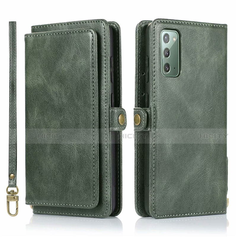 Handytasche Stand Schutzhülle Flip Leder Hülle T03 für Samsung Galaxy Note 20 5G Grün