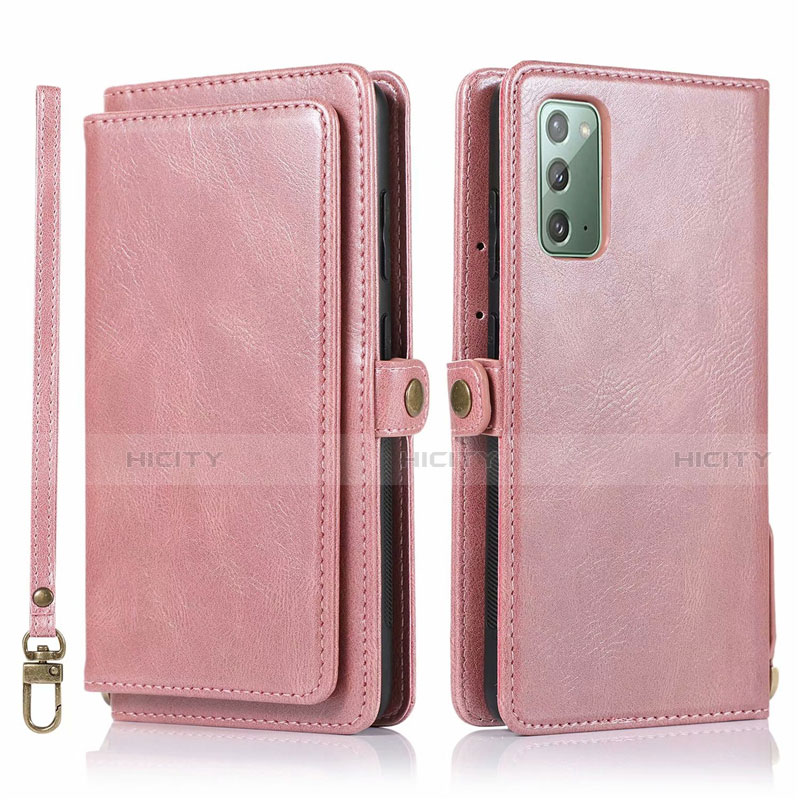 Handytasche Stand Schutzhülle Flip Leder Hülle T03 für Samsung Galaxy Note 20 5G Rosegold