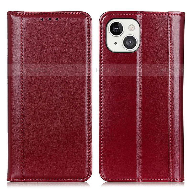 Handytasche Stand Schutzhülle Flip Leder Hülle T09 für Apple iPhone 14 Rot