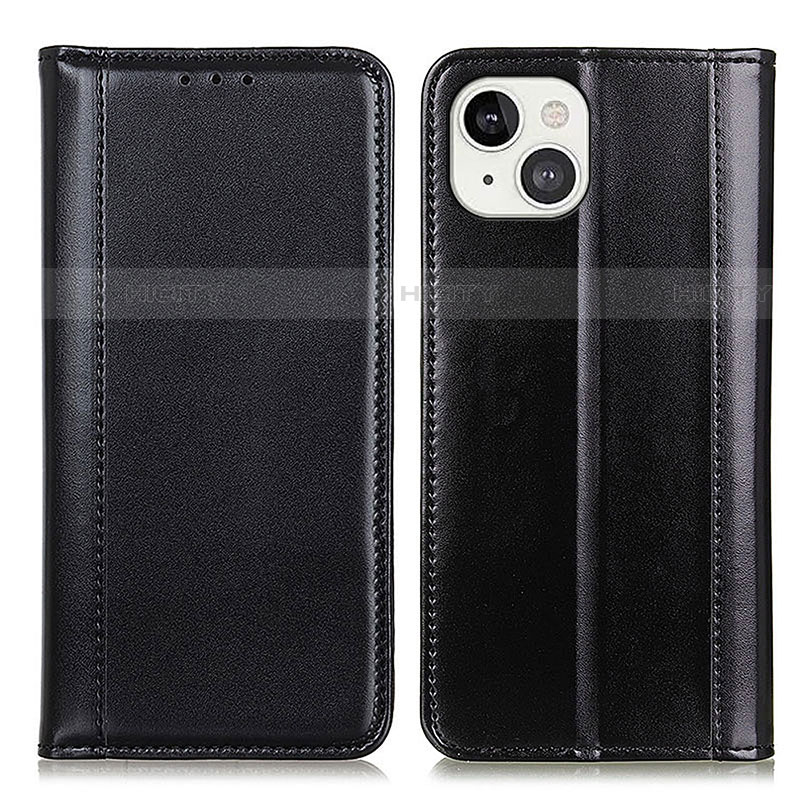 Handytasche Stand Schutzhülle Flip Leder Hülle T09 für Apple iPhone 14 Schwarz Plus