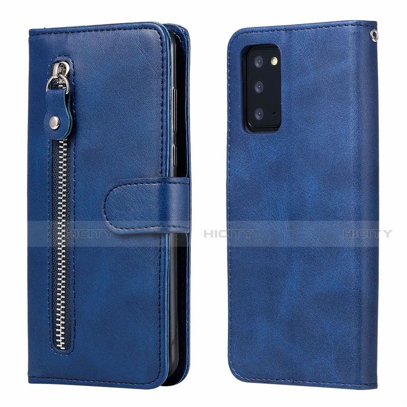 Handytasche Stand Schutzhülle Flip Leder Hülle T10 für Samsung Galaxy Note 20 5G Blau Plus