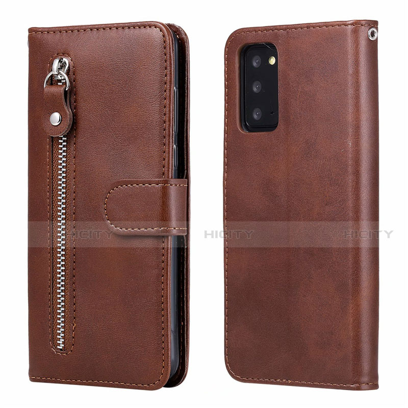 Handytasche Stand Schutzhülle Flip Leder Hülle T10 für Samsung Galaxy Note 20 5G Braun Plus