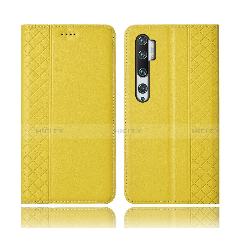 Handytasche Stand Schutzhülle Flip Leder Hülle T10 für Xiaomi Mi Note 10 Gelb