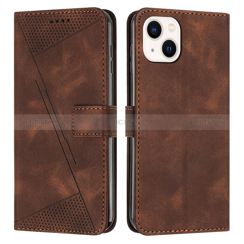 Handytasche Stand Schutzhülle Flip Leder Hülle Y04X für Apple iPhone 14 Braun
