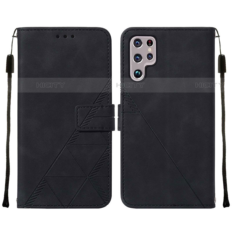 Handytasche Stand Schutzhülle Flip Leder Hülle Y07B für Samsung Galaxy S21 Ultra 5G Schwarz