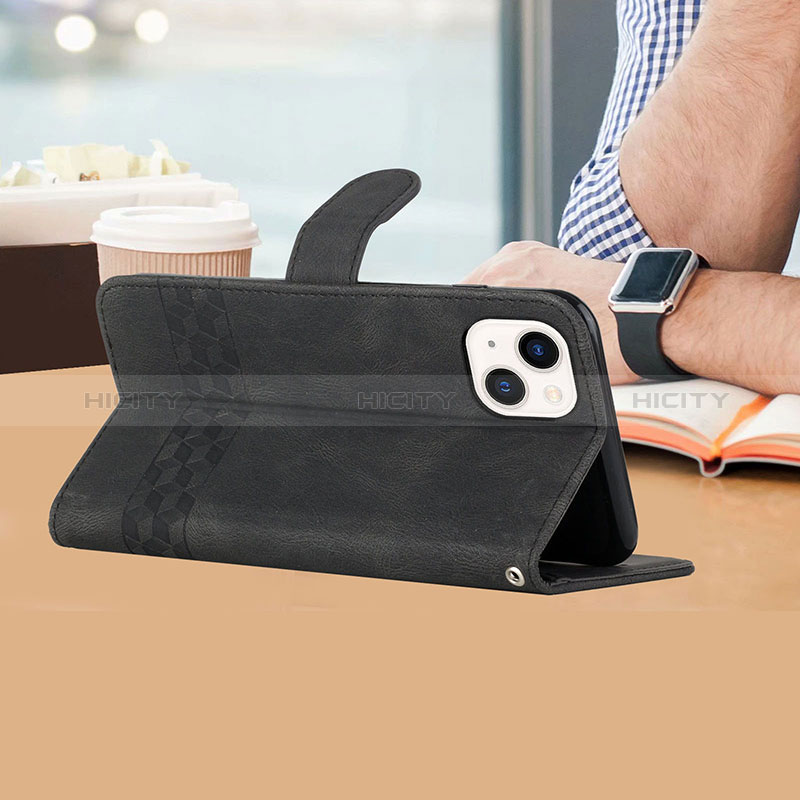 Handytasche Stand Schutzhülle Flip Leder Hülle YX4 für Apple iPhone 15 Plus groß